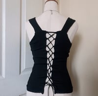 Image 5 of Black sweetheart neckline top