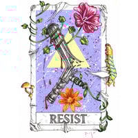 Image 2 of Resist!  Tarot card print at A4 and A5