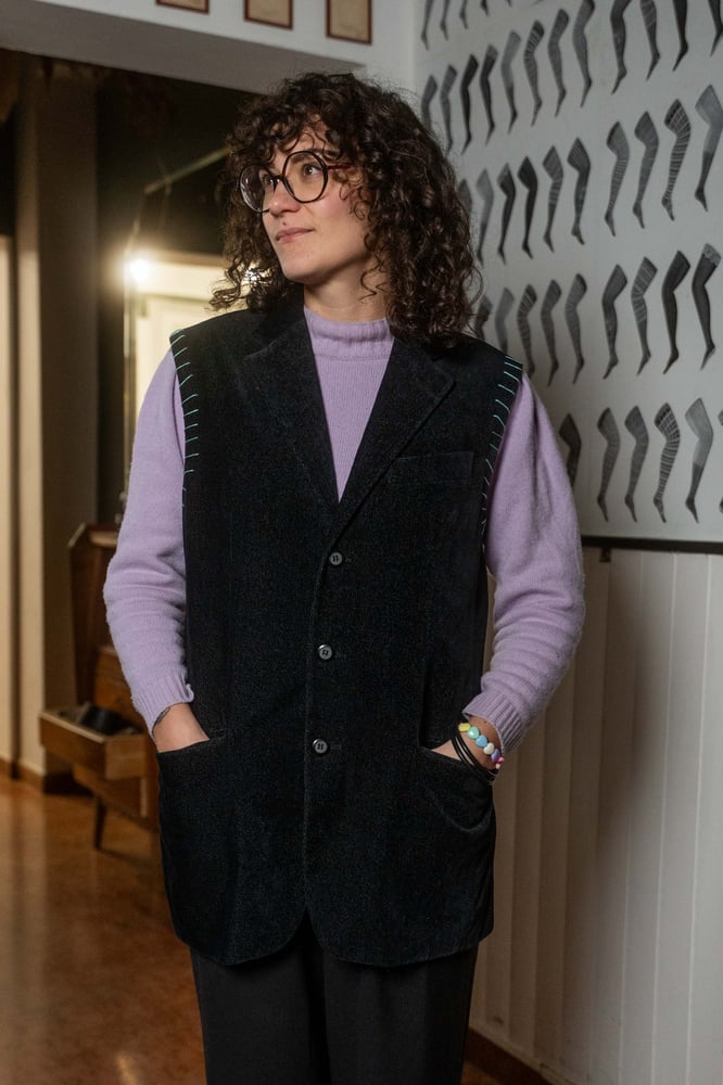 Image of Gilet Vale Veluto nero 