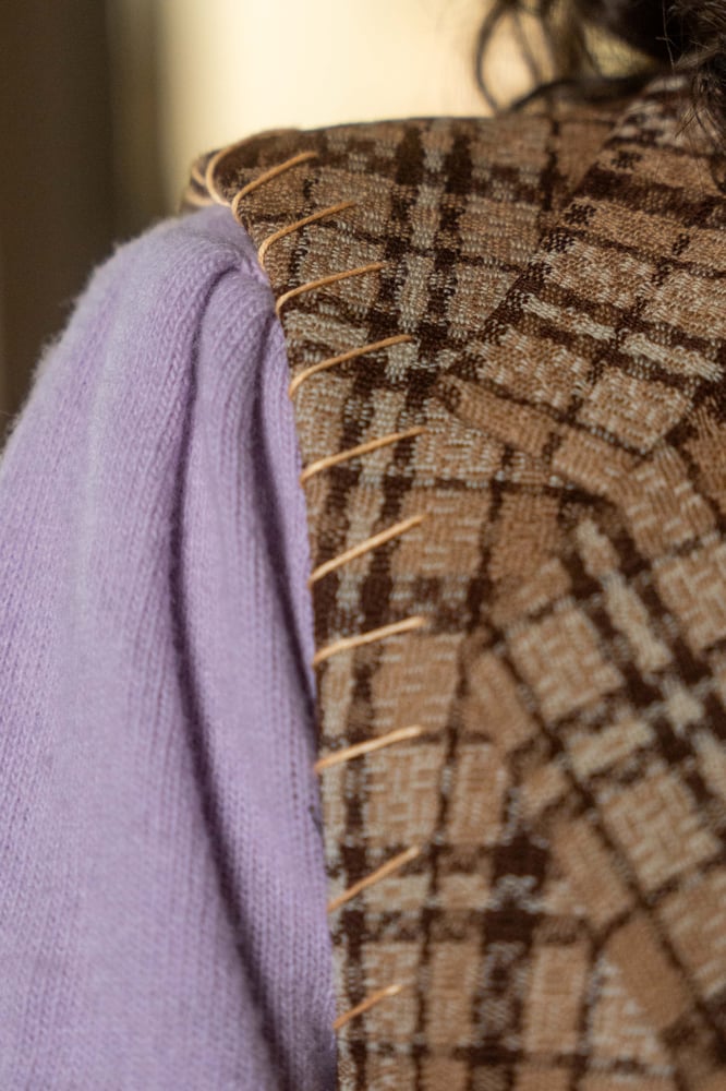 Image of Gilet Vale quadretti marrone