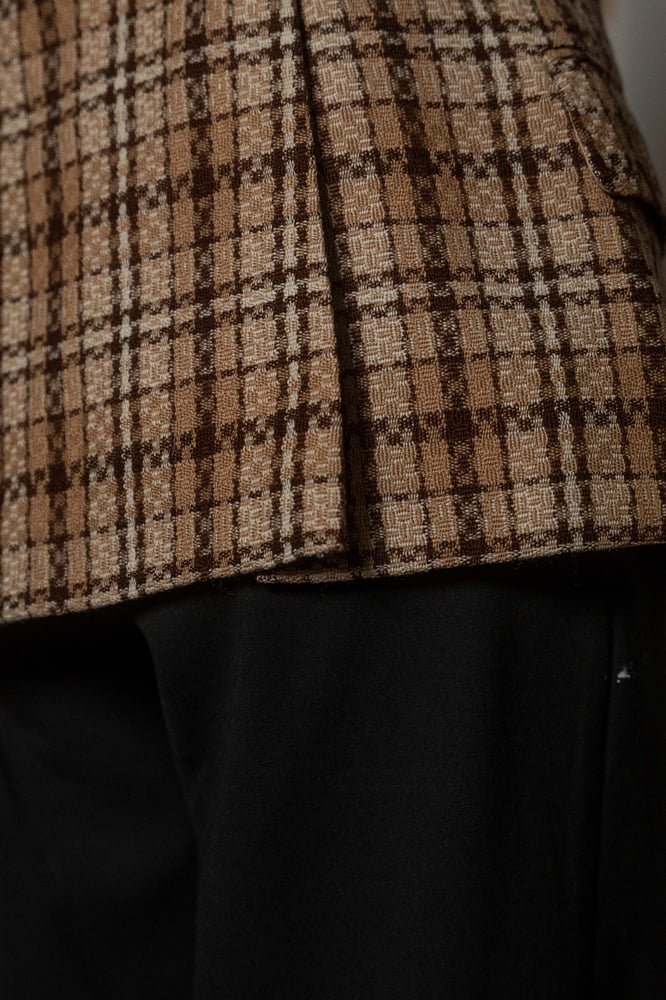 Image of Gilet Vale quadretti marrone