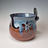Image 2 of Yarn Bowl for your Wool: Spicy Squash (Orange) with colored rim 01202601