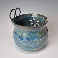 Image 8 of Yarn Bowl for your Wool: Glacial Waters (Turquoise) with colored rim 01202601
