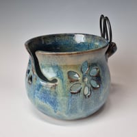 Image 2 of Yarn Bowl for your Wool: Glacial Waters (Turquoise) with colored rim 01202601