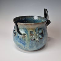 Image 1 of Yarn Bowl for your Wool: Glacial Waters (Turquoise) with colored rim 01202601
