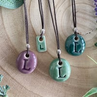 Image 1 of Initial L Ceramic Pendant/Necklace 
