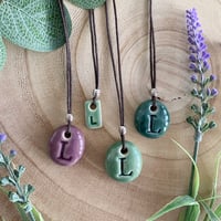 Image 2 of Initial L Ceramic Pendant/Necklace 