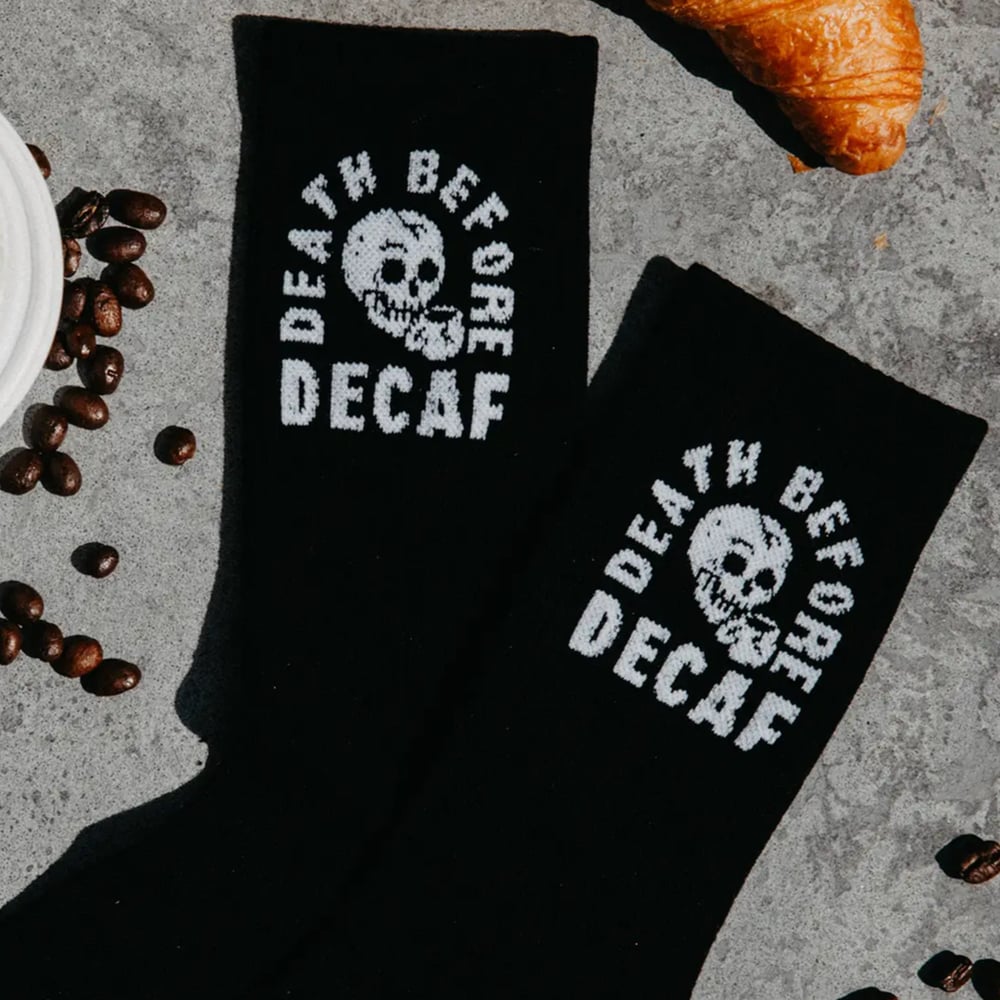 Death Before Decaf Coffee Crew Socks