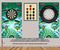 GREEN THEMED DARTS BACKDROP WALL GRAPHIC - POLYPROPYLENE - 34" x 60"