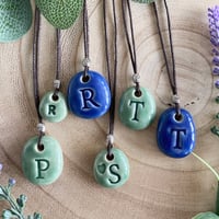 Image 1 of Initial P, R, S, T Ceramic Pendant/Necklace 