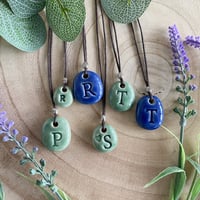 Image 3 of Initial P, R, S, T Ceramic Pendant/Necklace 