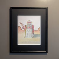Watercolor Robot Drawing #1