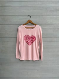 Image of Lightweight Blooming Heart Tee in Blush Pink