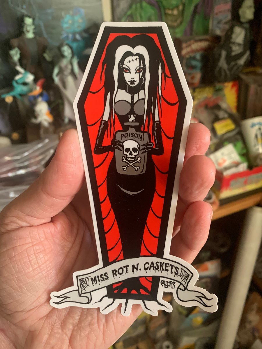 Image of New! Miss Rot N Caskets  - STICKER 