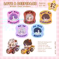 Love and deepspace glitter sticker