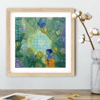 Image 2 of Ethereal Reverie: Original 10x10 Fairy Goddess Painting on Gessoboard