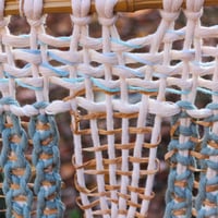 Image 4 of Handmade Macrame Wall Hanging with Ceramic Leaves on Bamboo Rod – Boho Woven Art Decor