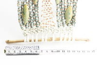 Image 3 of Handmade Macrame Wall Hanging with Ceramic Leaves on Bamboo Rod – Boho Woven Art Decor