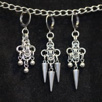 Image 1 of Stainless steel chainmail byzantine earrings