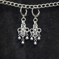 Image 3 of Stainless steel chainmail byzantine earrings