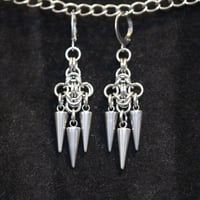 Image 4 of Stainless steel chainmail byzantine earrings