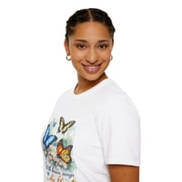 Image 3 of Butterfly Inspirational T-Shirt — "With Brave Wings She Flies"