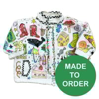 Image 1 of Custom Doodle Drawstring Jacket