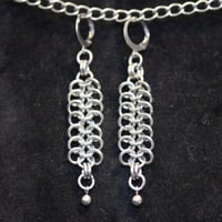 Stainless steel european chainmail earrings