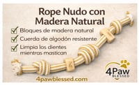 Image 3 of Juguete Rope Nudo Resistente con Madera Natural