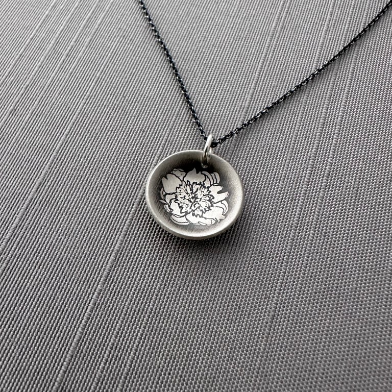 Copy of Sterling Silver ‘Bowl of Beauty’ Peony Necklace