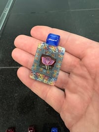 Image 2 of xl rainbow, teal and black rose tile