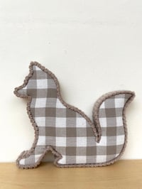 Image 2 of Personalised beige check letter & fox set 