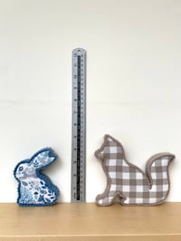 Image 3 of Personalised beige check letter & fox set 