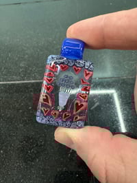 Image 2 of L blue with red hearts flower bouquet