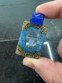 Image 2 of L brown and blue flower bouquet