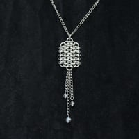 Image 1 of Stainless steel chainmail and crystal quartz adjustable necklace