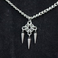 Image 1 of Stainless steel chainmail diamond pendant on high quality chain