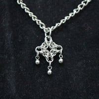 Image 3 of Stainless steel chainmail diamond pendant on high quality chain