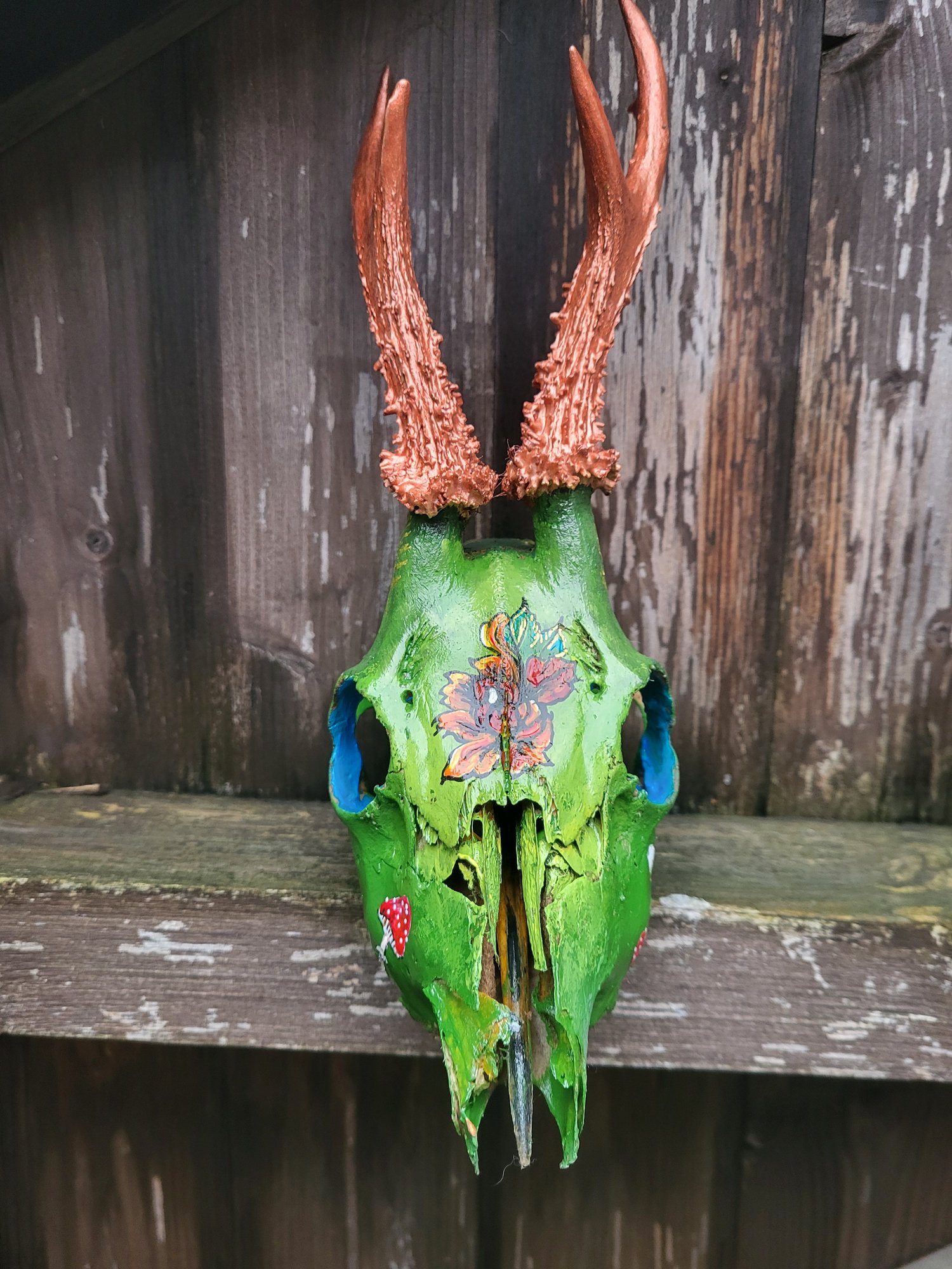 Image of Handpainted deer skull