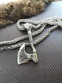 Image 7 of 👑The Armored Kingdom Warbringer Battle Axe Necklace