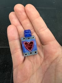 Image 1 of mini blue and red and bullseye I love you