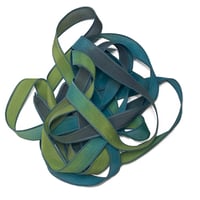 Image 1 of 1PC. BELOW SEA LEVEL 42" Hand Dyed Finished Edge Silk Wrist Wrap Bracelet/Jewelry/Craft Ribbons