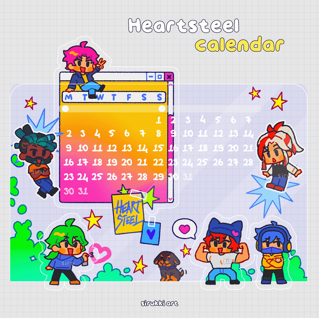 PRE-ORDER! Heartsteel acrylic calendar