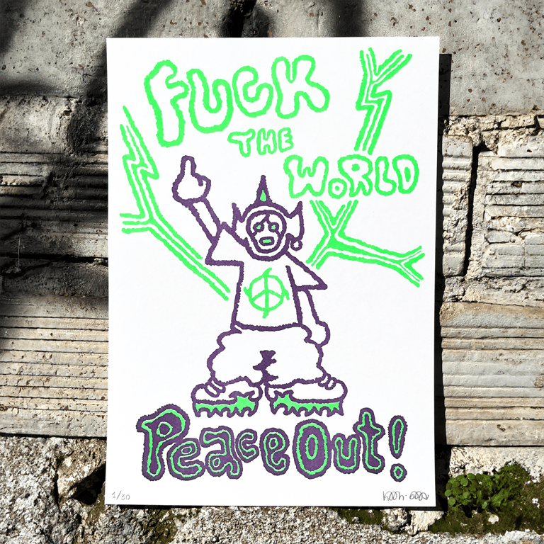 Peace Out ✶ Riso Print