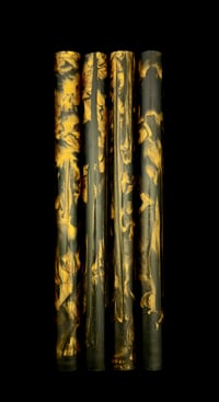 Image 2 of Black Briar Pen Blanks: Alumilite Resin mixed with gold, and mottled black pigments