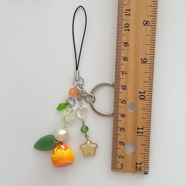 'lucky tangerine' keychain phone charm
