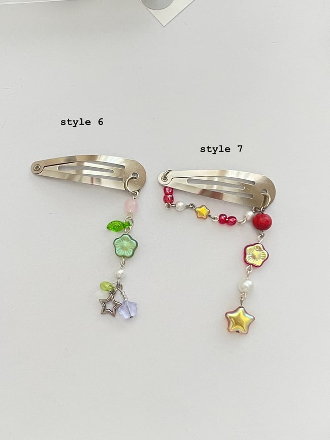 star floral hair clips