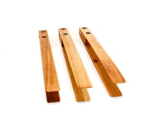Image of Maple & Walnut Wooden Toaster Tongs-Handmade Wood Toast Tongs, Kitchen Tool
