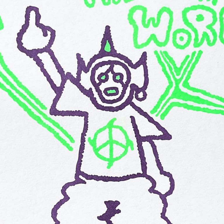 Peace Out ✶ Riso Print Image 2