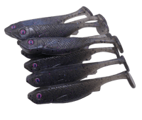 Image 1 of 3" Open Pour Swimbait (8 Pack) Smoke Purple with Purple Shimmer